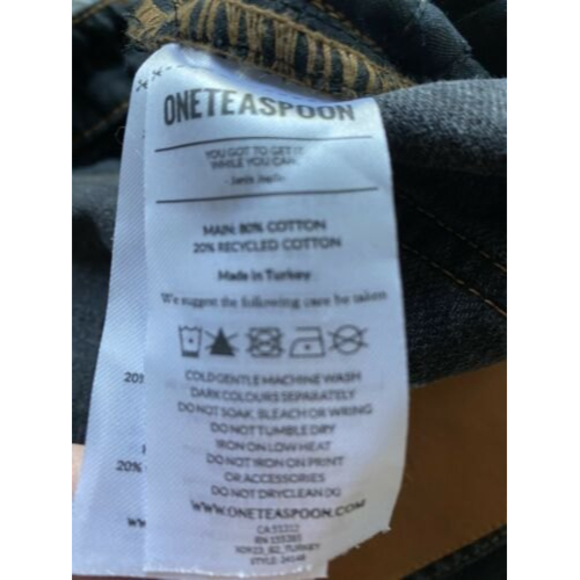 ONE TEASPOON SHORTS DUKES WORN BLACK LOW RISE SZ 30 CUT OFFS FESTIVAL NWT - Picture 11 of 12